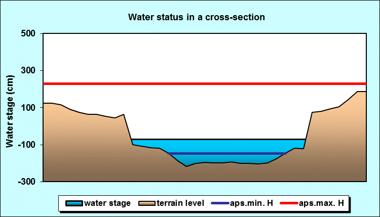 Water status in a cross - section