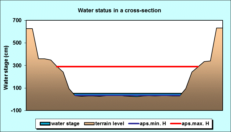 Water status in a cross - section